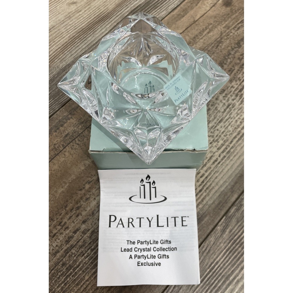 PartyLite P0129 Quad Prism glass candle holder RETIRED - Picture 1 of 5